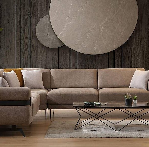 Laremy beige hoekbank — premium kwaliteit