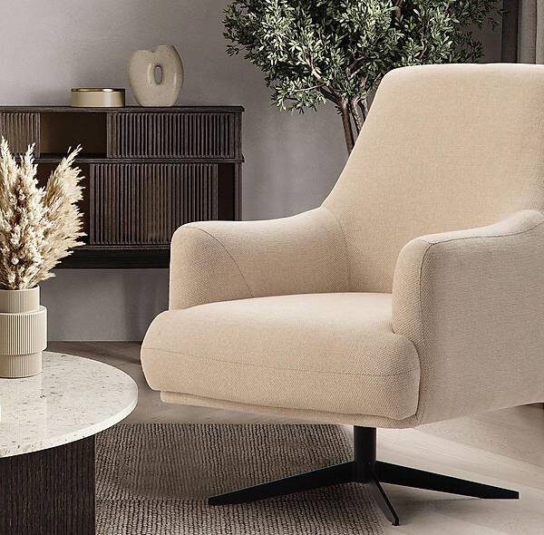 Laremy Berjer Krem — Luxe design fauteuil in crème