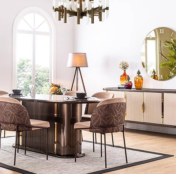 Leaf eetkamerset bruin — premium kwaliteit