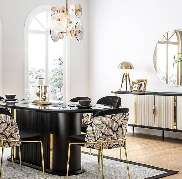 Leaf Eetkamerset Zwart — Premium Design