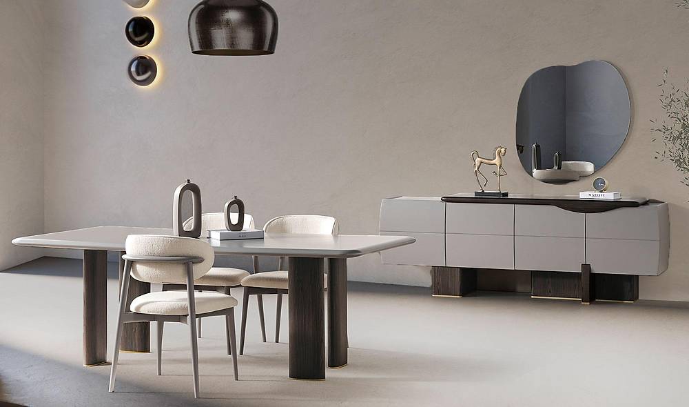 Lizay Luxe Eettafelset - Modern Grijs