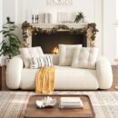 Luxe 3-zits uitklapbare slaapbank wit fluweel (208 cm)