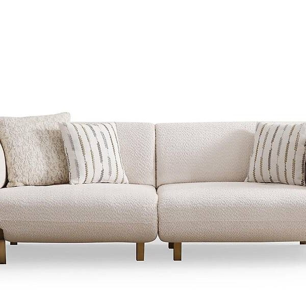 Luxe bruine designbank met antiekgouden accenten