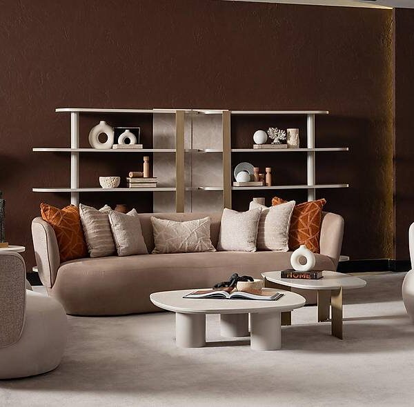 Luxe Dovita bankstel in koffiebruin — premium kwaliteit