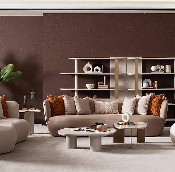 Luxe Dovita bankstel in koffiebruin — premium kwaliteit