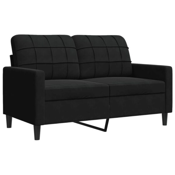 Luxe fluwelen 2-zitsbank 120cm | Zwarte premium loungebank