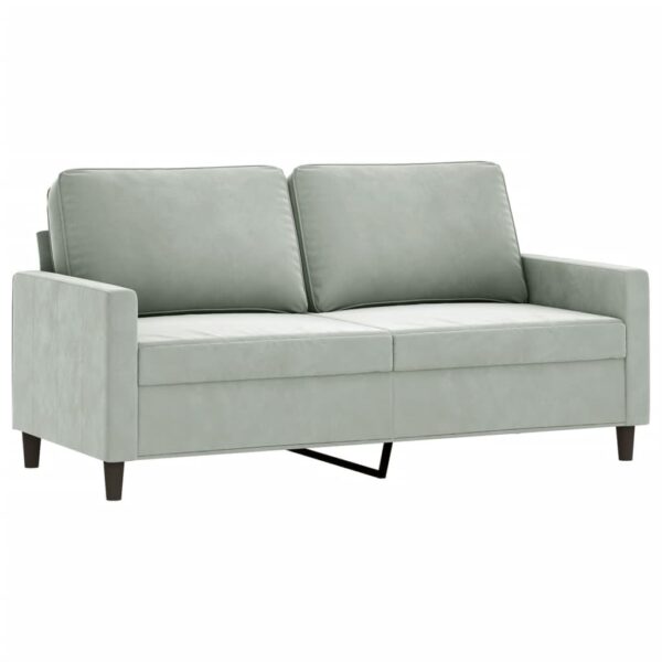 Luxe fluwelen 2-zitsbank 140 cm - lichtgrijs