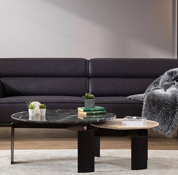 Luxe Marsala designbank in zwart