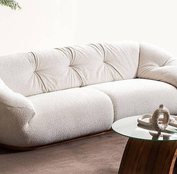 Luxe Mimosa designbank — premium ekru kwaliteit