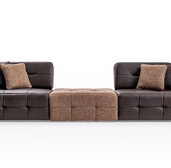 Luxe Mocha loungebank met poef - stijlvol & comfortabel