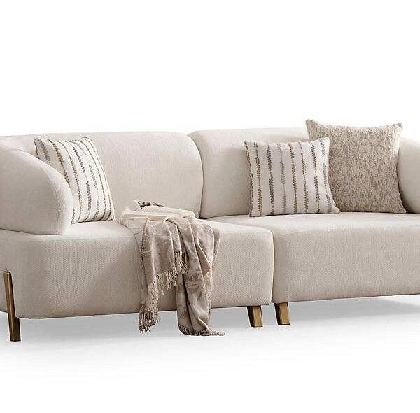 Luxe Ramona 3-zitsbank in antiek goud - premium kwaliteit