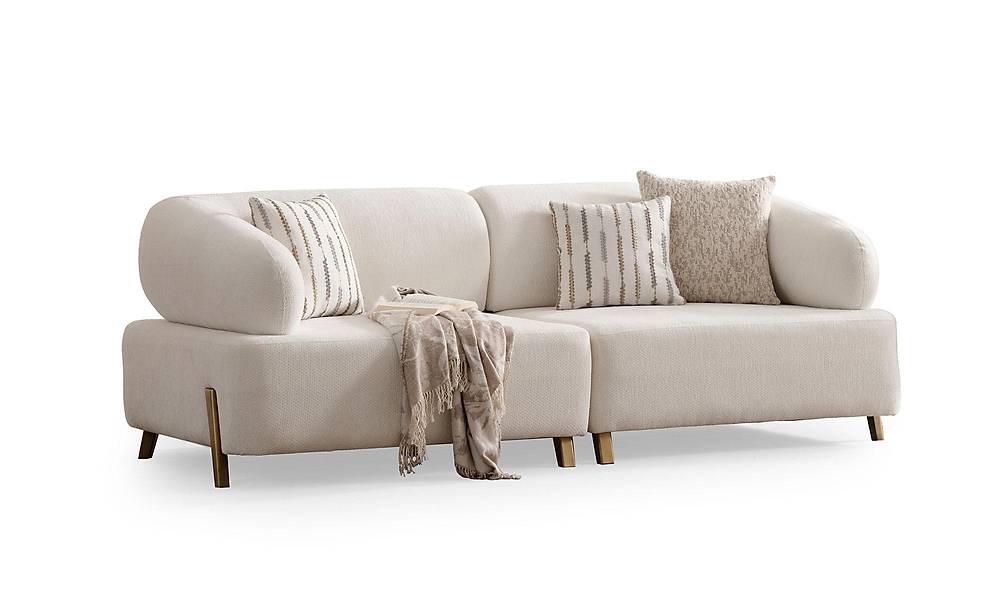 Luxe Ramona 3-zitsbank in antiek goud - premium kwaliteit