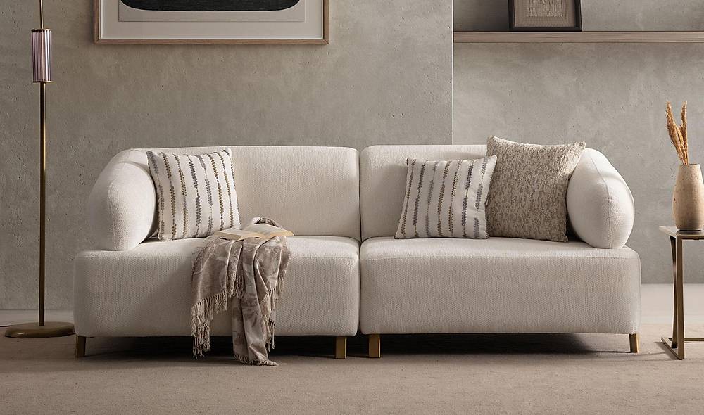 Luxe Ramona 3-zitsbank in antiek goud - premium kwaliteit