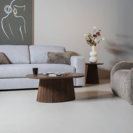 Luxe salontafel Salvador 90cm ovaal – Donkerbruin