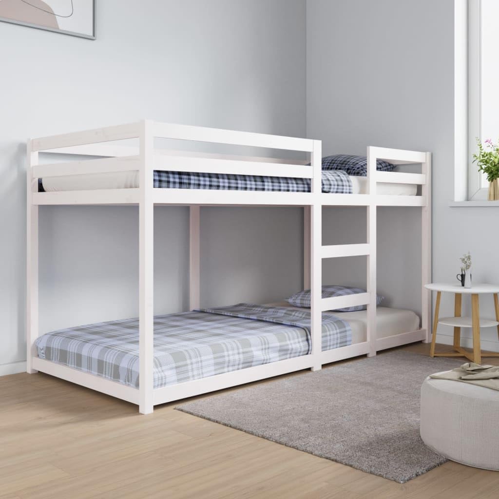 Massief dennenhout stapelbed 90x200 cm – stijlvol wit