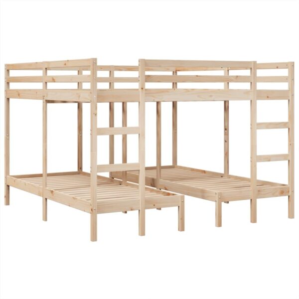 Massief grenen 3-in-1 stapelbed 200x200/80x200 - premium kwaliteit