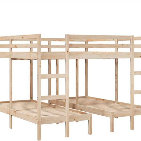 Massief grenen 3-in-1 stapelbed 200x200/80x200 - premium kwaliteit