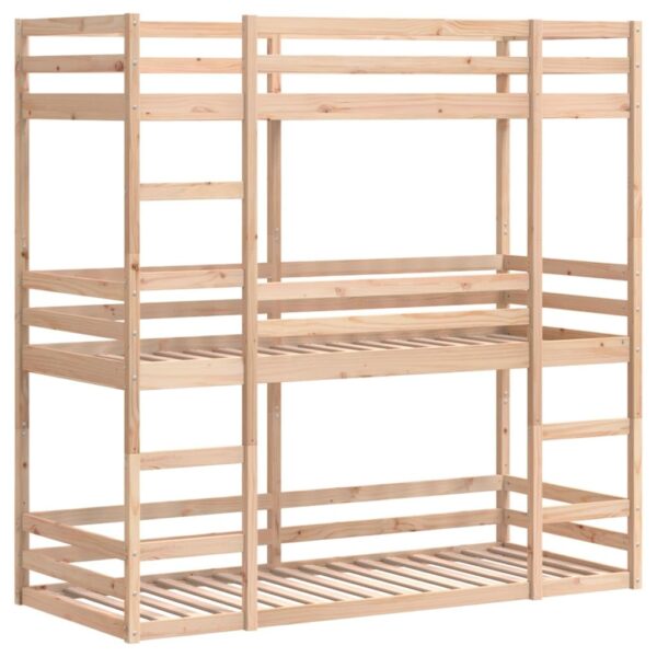 Massief grenen 3-persoons stapelbed 90x200 – stevig & stijlvol