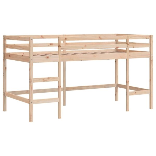 Massief grenen kinderhoogslaper 90x190 cm met ladder