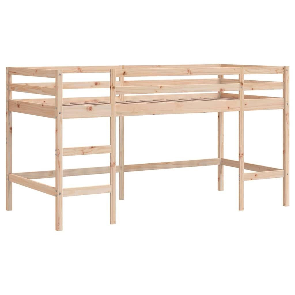 Massief grenen kinderhoogslaper 90x190 cm met ladder