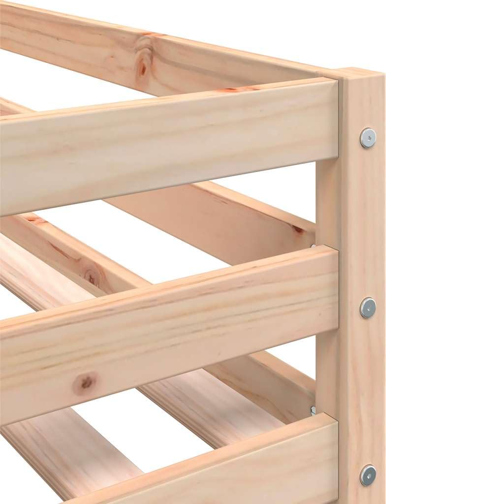 Massief grenen kinderhoogslaper 90x190 cm met ladder