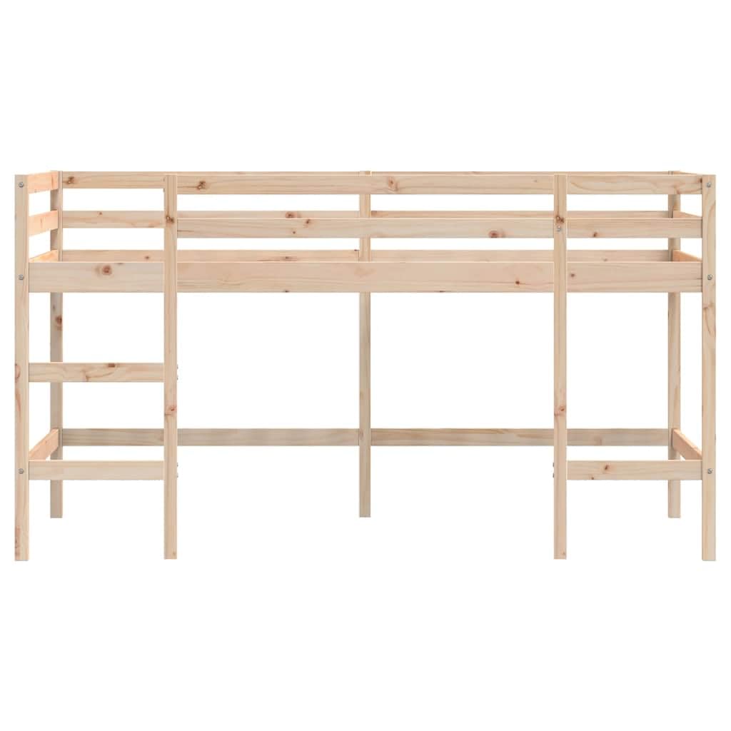 Massief grenen kinderhoogslaper 90x190 cm met ladder