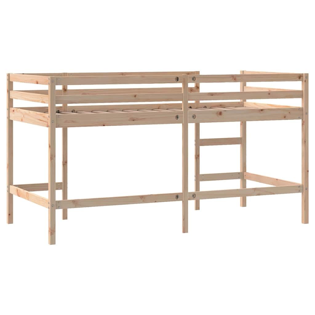 Massief grenen kinderhoogslaper 90x190 cm met ladder