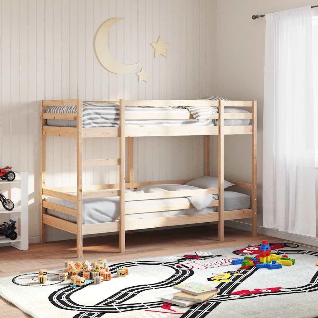 Massief grenen stapelbed 90x200 met opbergruimte