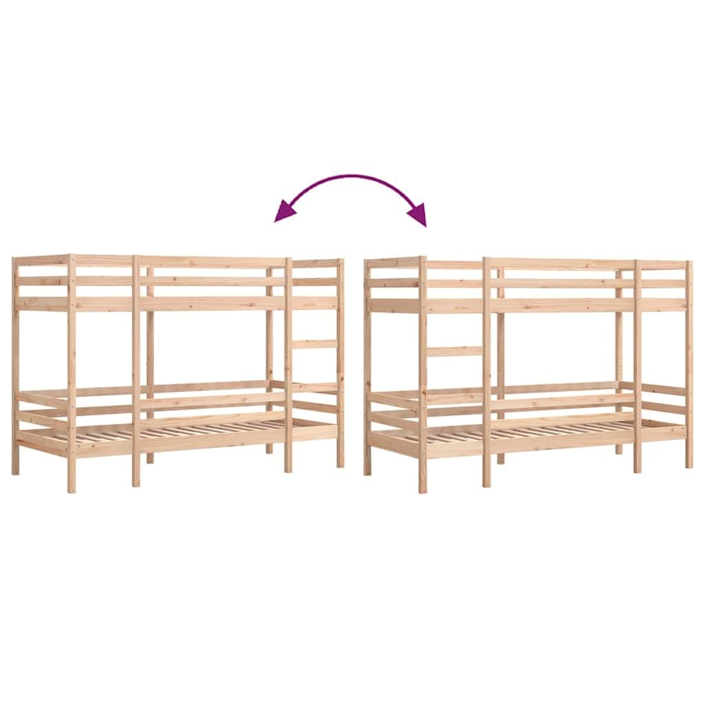 Massief grenen stapelbed 90x200 met opbergruimte