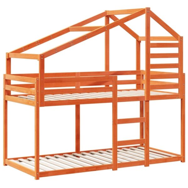 Massief grenen stapelbed met dak 90x190 cm – luxe & duurzaam