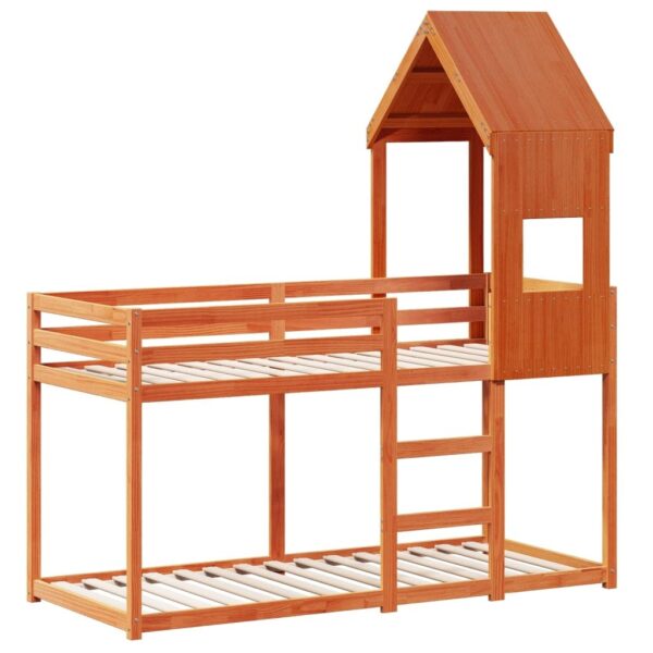 Massief grenen stapelbed met dak 90x190 cm – premium kwaliteit