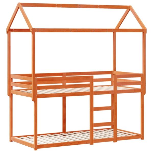 Massief grenen stapelbed met dak 90x190 – robuust & stijlvol