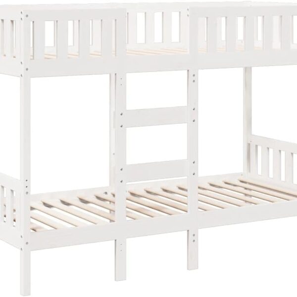 Massief grenen stapelbed wit 75x190 cm – Veilig kinderbed