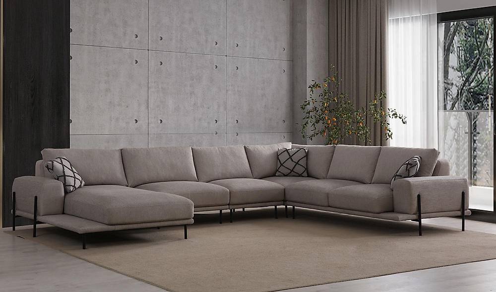 Merina Large Zwarte Hoekbank - Luxe kwaliteit
