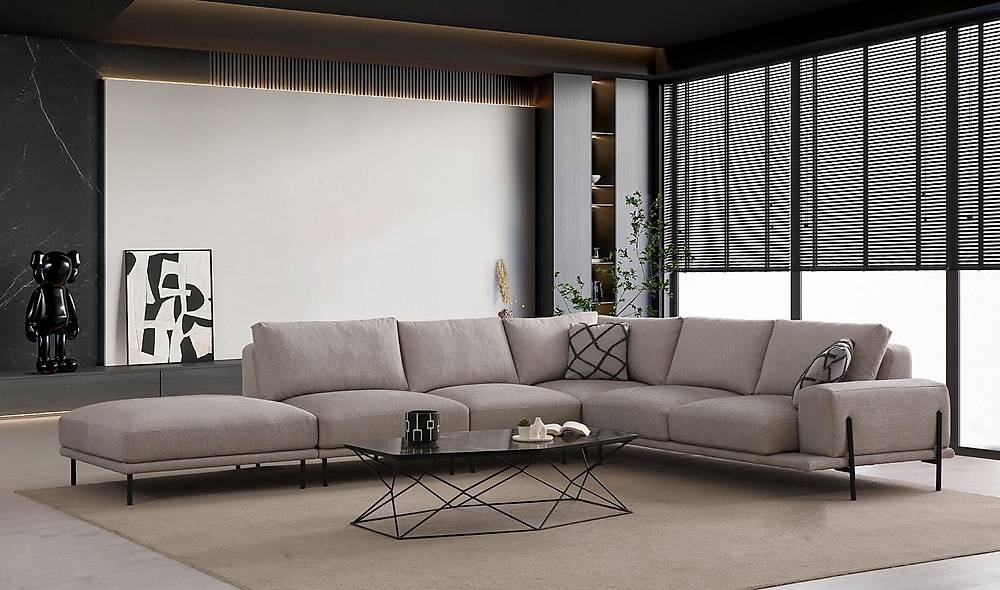 Merina Large Zwarte Hoekbank - Luxe kwaliteit