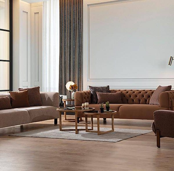 Nesta Luxe Bankstel – Modern bruin, topkwaliteit voor woonkamer