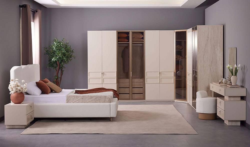 Nita Slaapkamerset met Opbergbed & Hoekkast — Ruimtebesparend