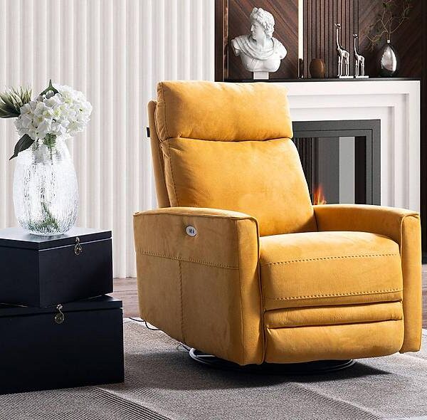 Optima Recliner TV-fauteuil – Luxe comfort in mosterdgeel