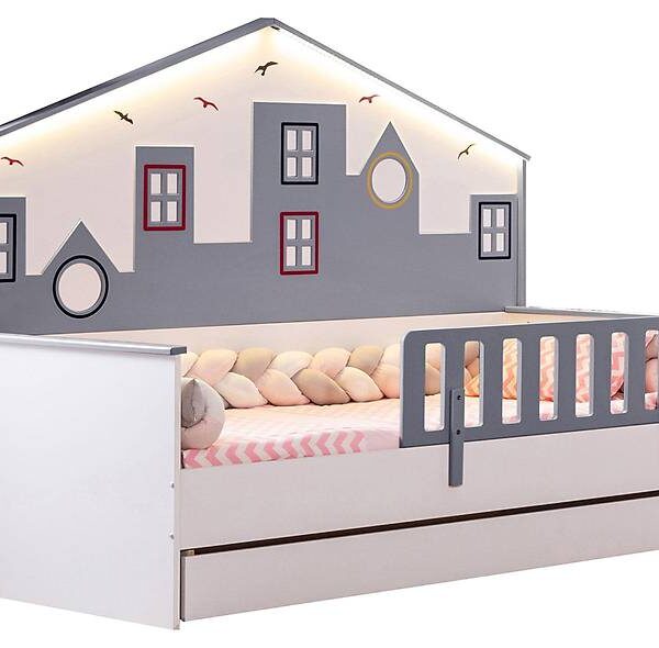 Ozzo Montessori-bed Grijs | Premium kwaliteit & veiligheid