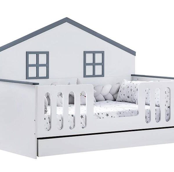Pearl Montessori bed Grijs — Premium kwaliteit & veilig ontwerp