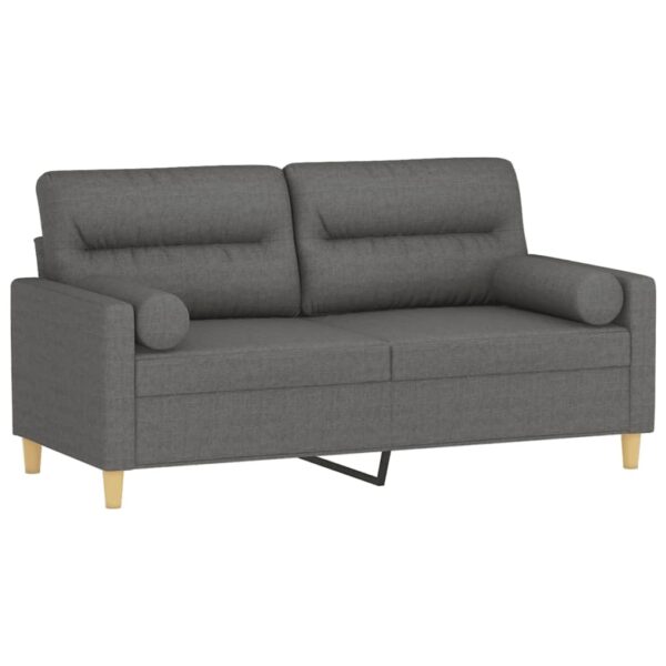 Premium 2-zits bank 140 cm - Donkergrijs stof met kussens