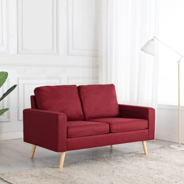 Premium 2-zits bank – bordeaux stof, stijlvol en comfortabel