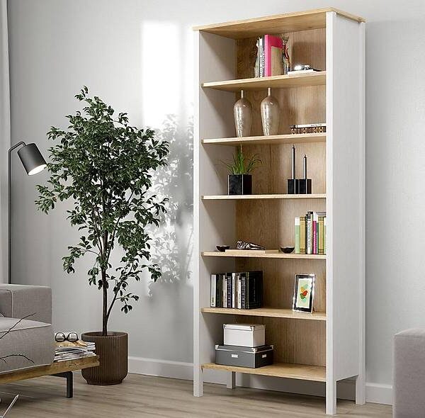 Premium Brode Boekenkast met planken — Luxe, duurzaam design