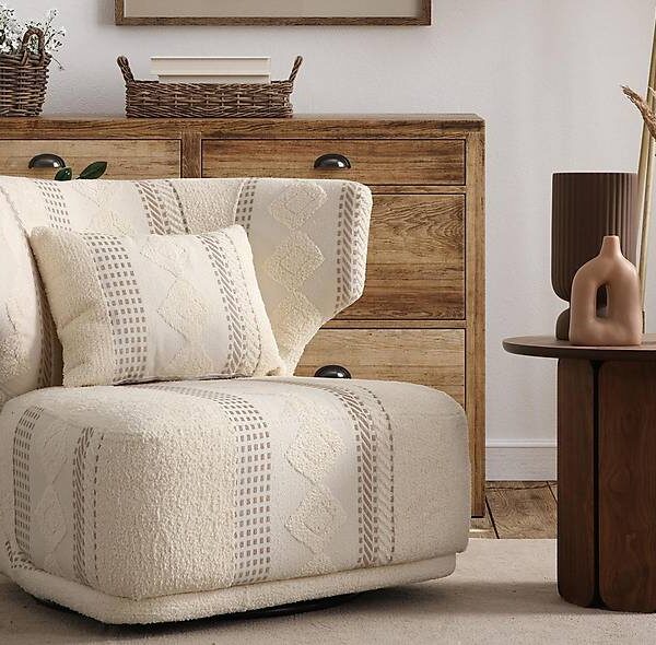 Premium bruine fauteuil met luxe gebreide stof