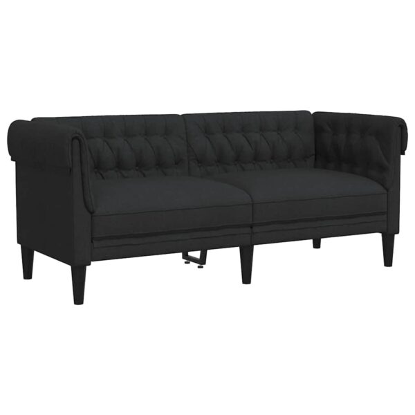 Premium Chesterfield 2-zits stoffen bank - Zwart elegant design