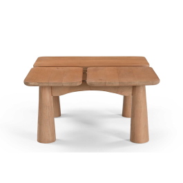 Premium design salontafel Vona 80 cm — naturel hout