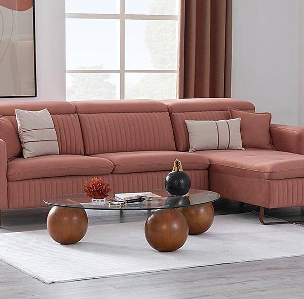 Premium elektrische hoekbank met micro-motor in roze