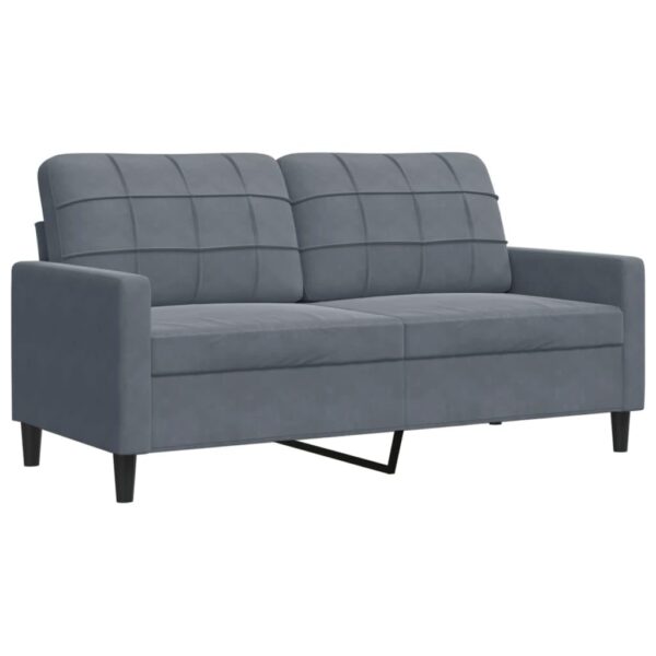 Premium fluwelen 2-zitsbank 140 cm – Donkergrijs