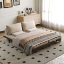 Premium linnen slaapbank 2-zits 200×160 cm in khaki