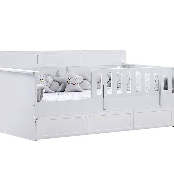 Premium Marble Montessoribed Wit — Veilig & Tijdloos